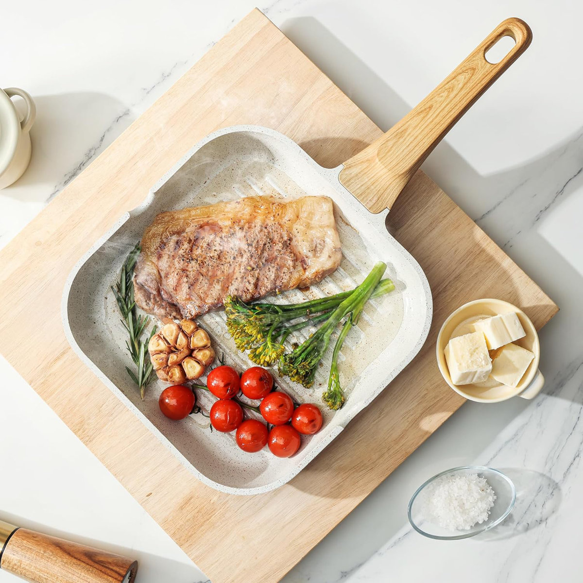 SENSARTE Nonstick Ceramic Cookware Set 22-Piece, Healthy Pots and Pans Set, Non-toxic Kitchen Cooking Set with Stay-Cool Handles, Silicone Utensils and Pot Protectors, PFAS & PFOA &PTFE Free